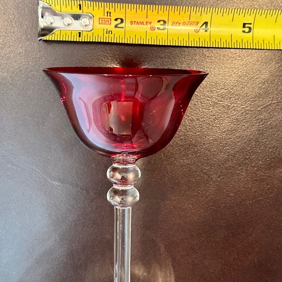 Antique Cranberry Champagne Coup Glasses Set of 4 - Picture 4 of 7